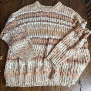 American Eagle Outfitters Striped Sweater‎ in Beige and Brown